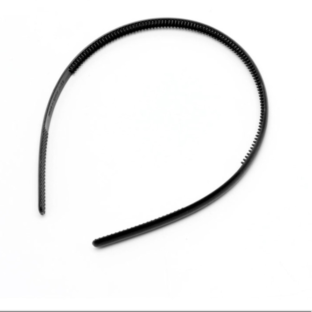 Thin, black, plastic headband